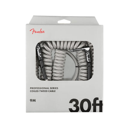Fender Professional Coil Guitar Cable, 30ft - White Tweed