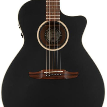 Fender California Newporter Special Medium-Sized Acoustic-Electric Guitar with Bag - Matte Black