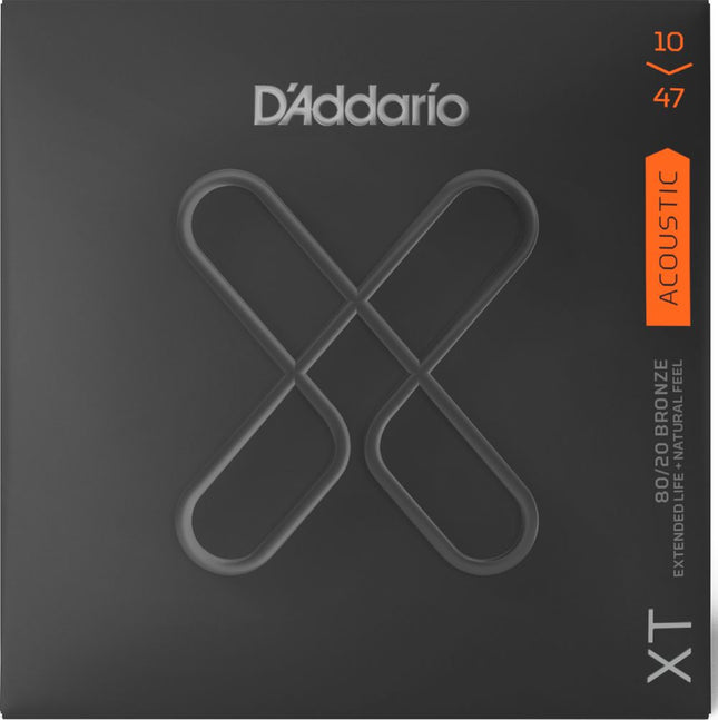 D'Addario XTABR1047 - XT Acoustic 80/20 Bronze Strings, Extra Light, 10-47 (Daddario)