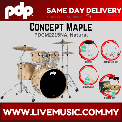 PDP by DW CM5 Concept Maple Shell Pack - 5-piece With Paiste101 Cymbals - ( PDCM2215 )
