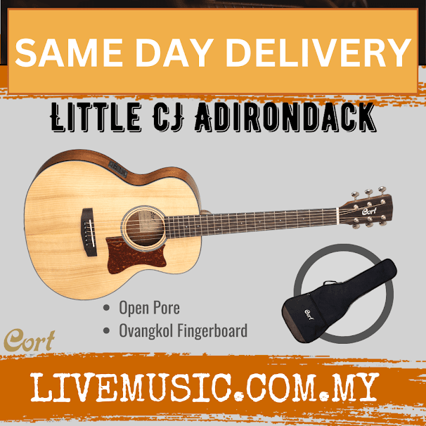 Cort Little CJ Adirondack-OP 3/4 Jumbo Body Solid Adirondack Spruce Acoustic Electric Guitar With Bag ( LittleCJAdirondackOP / Little CJ Adirondack-OP )