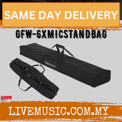 Gator Frameworks GFW-6XMICSTANDBAG Bag for 6 Tripod Microphone Stands with Booms ( GFW 6XMICSTANDBAG/GFW6XMICSTANDBAG)
