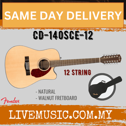Fender CD-140SCE Dreadnought 12 String Acoustic-Electric Guitar with Case (CD140SCE/CD 140SCE)