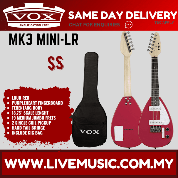 Vox Mark III Mini Teardrop With Gig Bag - Loud Red
