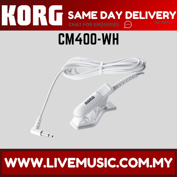 Korg CM-400 Contact Microphone for TM-70T Tuner - White ( CM400 / CM 400 )