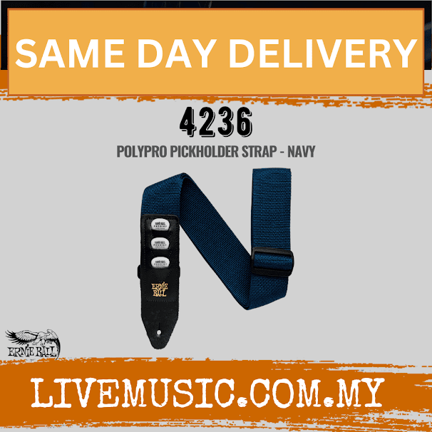 Ernie Ball 4236 Pickholder Polypro Guitar Strap, Navy
