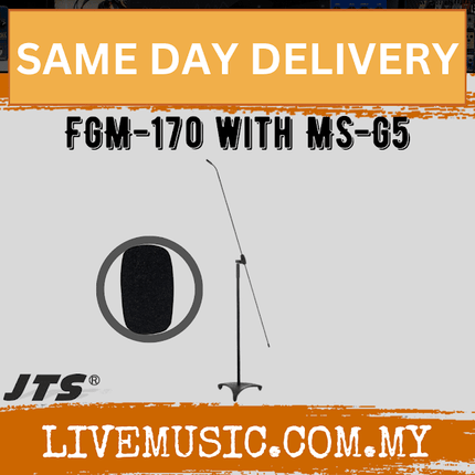 JTS FGM-170 Electret Floor Stand Microphone with Carbon Boom and JTS MS-G5 Windscreen