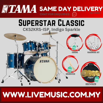 Tama Superstar Classic CK52KRS 5-Piece Drum Set With KDZ141620 Cymbal Set - ( CK-52KRS )