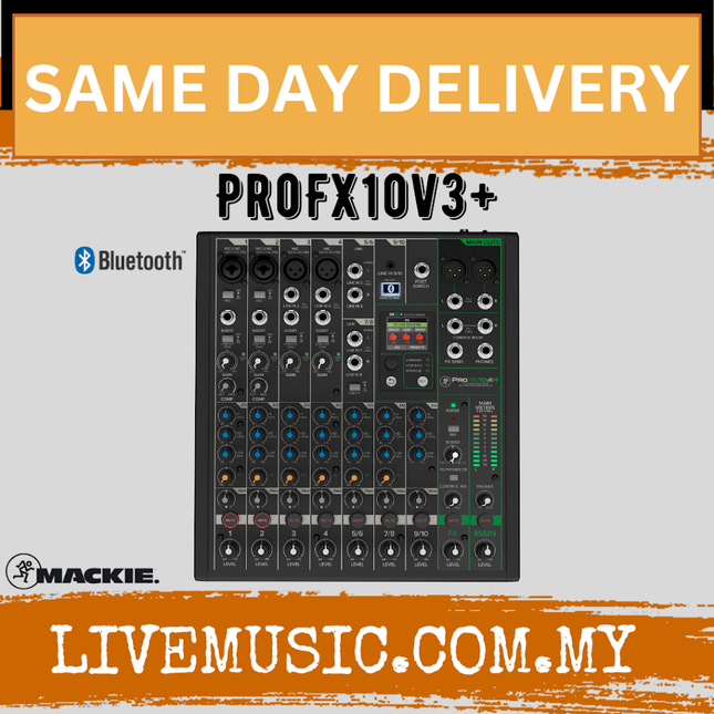 Mackie PROFX10V3+ 10-channel Professional Analog Mixer With USB (Pro FX 10v3+)