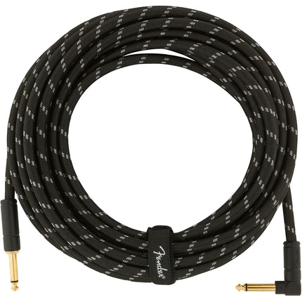 Fender Deluxe Series Angled Instrument Cable, 25ft - Black Tweed