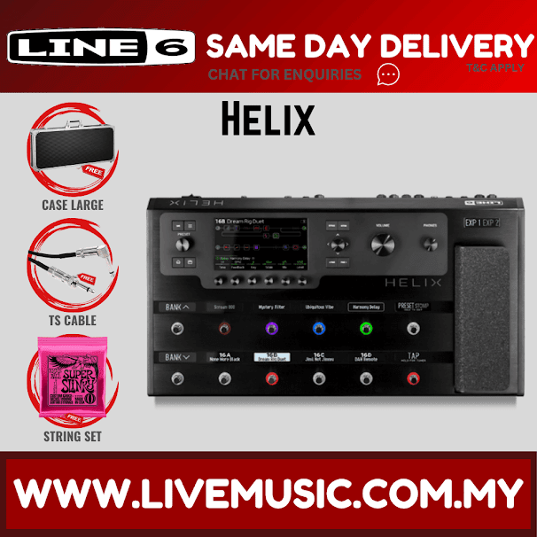 LINE 6 Helix - Multi-Effect Floorboard with Pedal Board Hardcase, String, Cable and Adapter (LINE6)