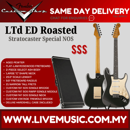 Fender Custom Shop Limited Edition Roasted Stratocaster Special NOS Electric Guitar, Aged Pewter