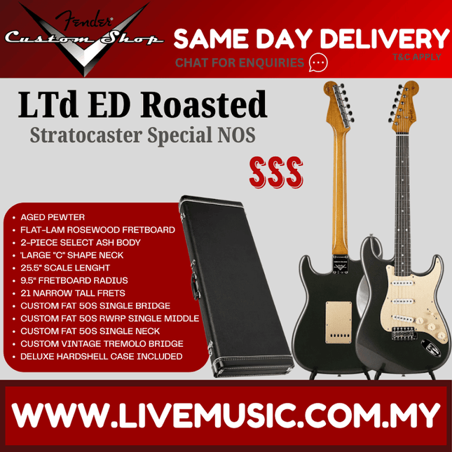 Fender Custom Shop Limited Edition Roasted Stratocaster Special NOS Electric Guitar, Aged Pewter