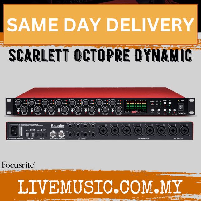 Focusrite Scarlett Octopre Dynamic 8 Mic Pre with ADAT Connectivity Plus Analog Compression