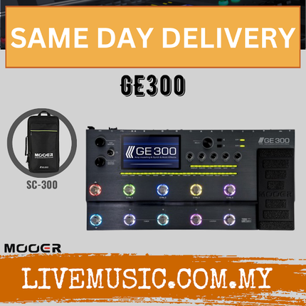 Mooer GE300 Amp Modelling Processor Synth Pedal Guitar Multi Effects With SC300 CarryBag ( GE-300 / GE 300 )