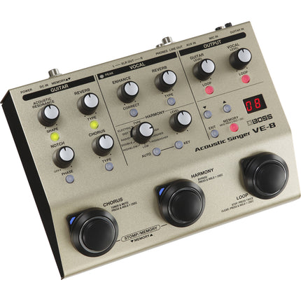 Boss VE-8 Acoustic Singer Guitar/Vocal Processor Stompbox (VE8)