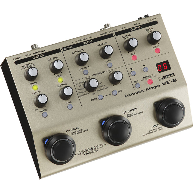 Boss VE-8 Acoustic Singer Guitar/Vocal Processor Stompbox (VE8)