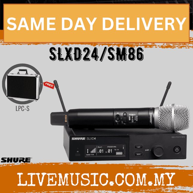 Shure SLXD24/SM86 Wireless System with SLXD2/86 Handheld Transmitters ( SLXD SLXD24-SM86 / SLXD24SM86 )