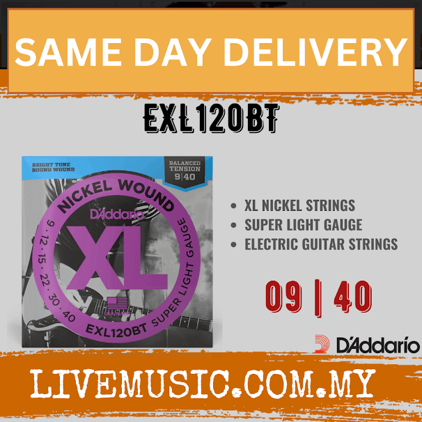 D'Addario EXL120BT Nickel Wound Electric Strings -.009-.040 Balanced Tension Super Light (DADDARIO)