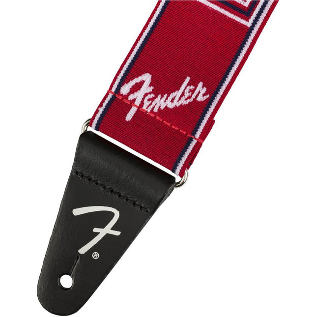 Fender WeighLess Monogram Guitar Strap, Multi-Colour - Red/White/Blue