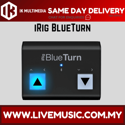 IK Multimedia iRig Blueturn -  Backlit Silent Bluetooth Turner (Blue Turn)