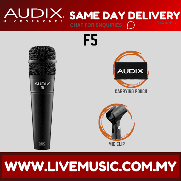 Audix F5 Instrument Dynamic Microphone, Hyper-Cardioid ( F-5 / F 5 )