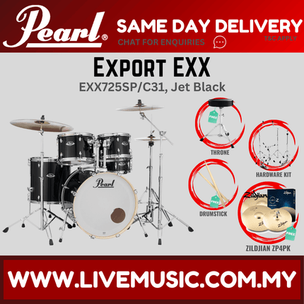 Pearl Export EXX 5-Piece Drum Set with Zildjian ZP4PK Cymbals Set ( EXX725SP/C )