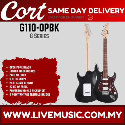 Cort G110-OPSB Electric Guitar Jatoba Fretboard with Gig Bag - Open Pore Sunburst ( G110OPSB / G110)