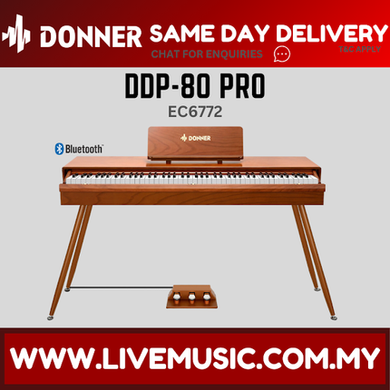 Donner DDP-80 PRO Solid Wood 88 Key Weighted Digital Piano ( DDP80 PRO/ DDP80-PRO )