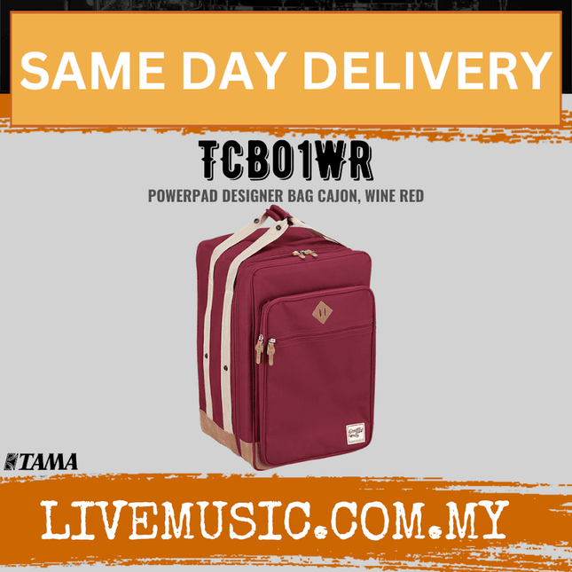 Tama TCB01-WR Powerpad Designer Collection Cajon Bag, Wine Red