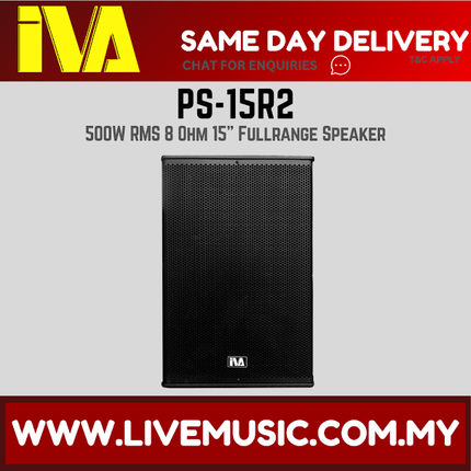 IVA PS-15R2 500W RMS 8 Ohm 15" Fullrange Speaker - Pair ( PS15R2 / PS 15R2 )