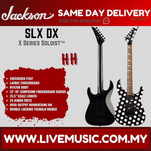 Jackson X Series Soloist SLX DX Electric Guitar, Laurel FB, Polka Dot