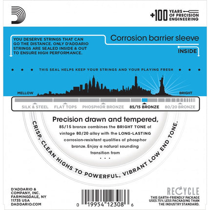 D'Addario EZ910 - 85/15 Bronze Acoustic Strings, Light (11-52)(DAddario)