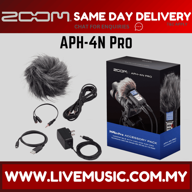 Zoom accessory pack box with cables and fuzzy windshields, H4essential style