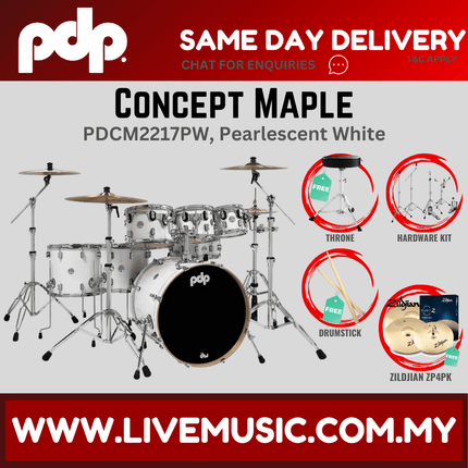 PDP by DW CM7 Concept Maple Shell Pack - 7-piece with Zildjian ZP4PK Cymbals - (PDCM2217)