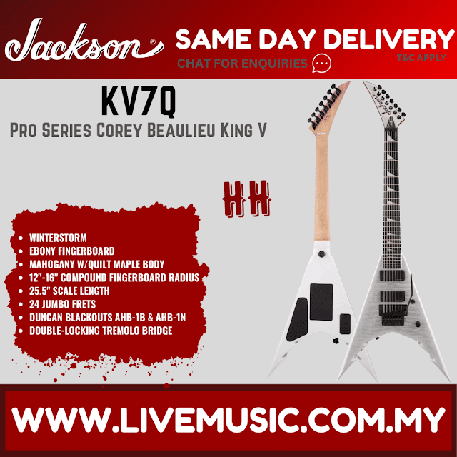 Jackson KV7Q Pro Series Signature Corey Beaulieu King V 7-String Electric Guitar, Winterstorm