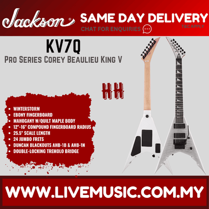 Jackson KV7Q Pro Series Signature Corey Beaulieu King V 7-String Electric Guitar, Winterstorm