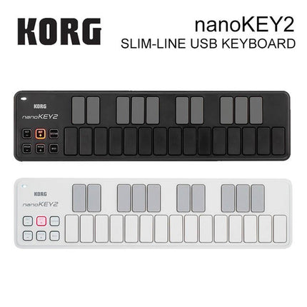 Korg nanoKEY2 - Midi Controller Slim Line USB Keyboard, White (nano Key2/nanokey2)