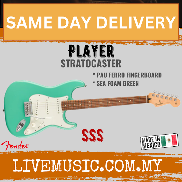 Fender Player Stratocaster Electric Guitar, Pau Ferro FB, Sea Foam Green
