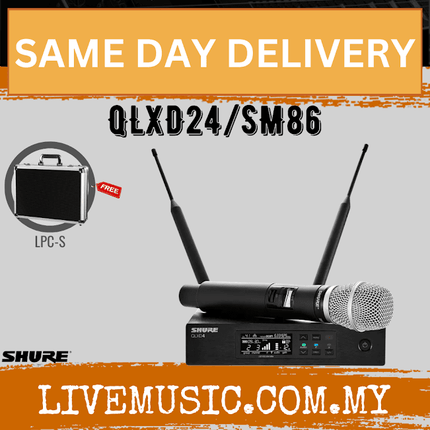 Shure QLXD24/SM86 Handheld Wireless Microphone System, QLXD4 Receiver & QLXD2/SM86 Handheld Transmitter ( QLXD24-SM86 / QLXD24SM86 )