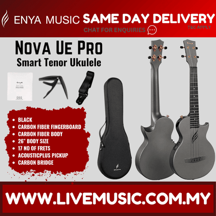 Enya Nova Ue Pro Tenor 26 Inch Carbon Fibre Ukulele (  NOVAUEPRO /  NOVAUE )