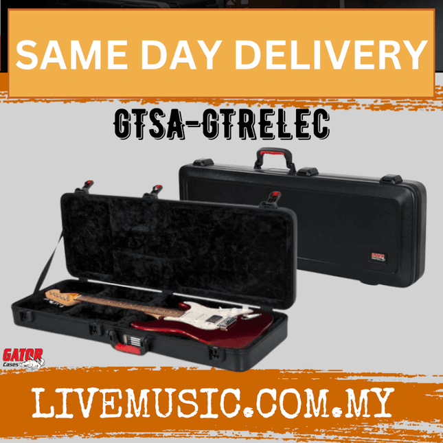 Gator GTSA-GTRELEC ATA Molded Guitar Case - w/TSA latches for Strat & Tele Style Electric Guitars (GTSA GTRELEC)