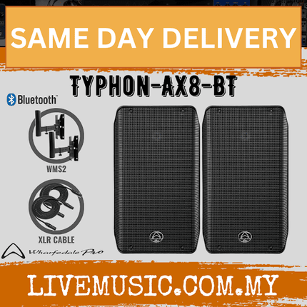 WHARFEDALE PRO TYPHON-AX8BT Series 720 Watts RMS8" 2-Way Loudspeaker with Bluetooth - Each / Pair (AX8-BT  AX8 BT)
