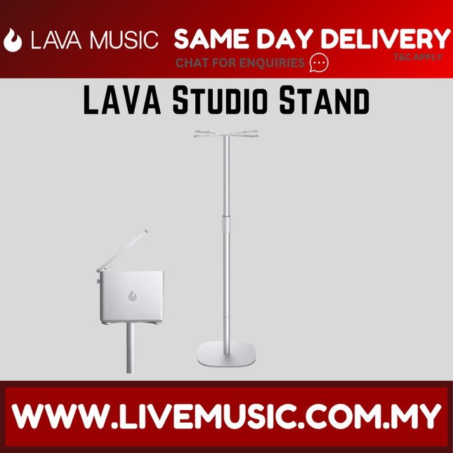 Height-adjustable studio amplifier stand, silver poles with circular base