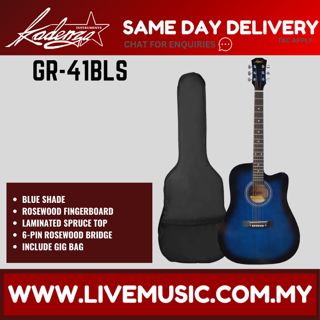 Kadenza GR-41 41" Acoustic Guitar Cutaway w/Bag - ( GR41 GR 41 )