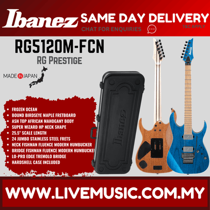 Ibanez Prestige RG5120M-FCN Electric Guitar, Frozen Ocean ( RG5120M FCN / RG5120MFCN )