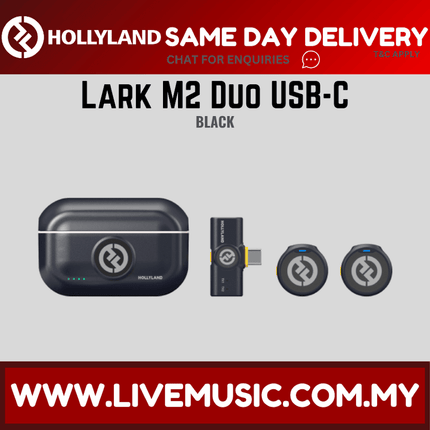 Hollyland Lark M2 Duo USB-C Wireless Microphone System  ( M 2 / M-2 ) - Black