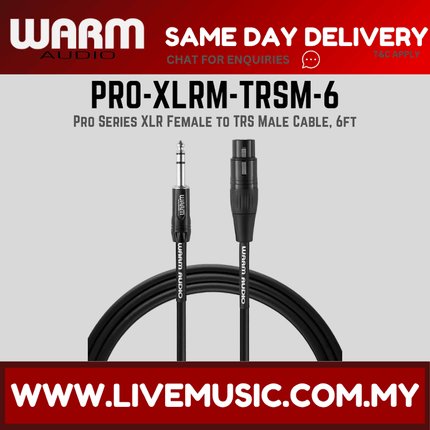 Warm Audio Pro Series XLR Female to TRS Male Cable, 6ft ( PRO-XLRF-TRSM-6 PROXLRFTRSM6 )