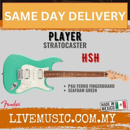 Fender Player Stratocaster HSH Electric Guitar, Pau Ferro FB, Sea Foam Green