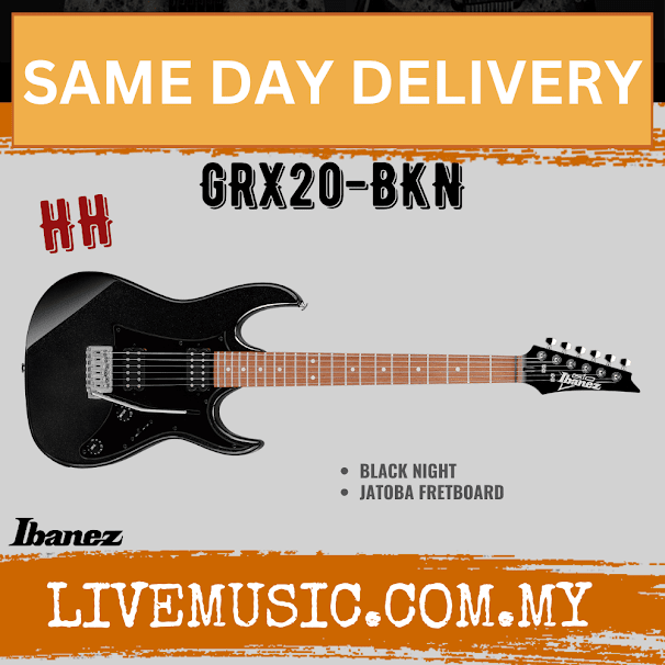 Ibanez GRX20 GIO Series Solidbody Electric Guitar - Black Night (GRX20-BKN)